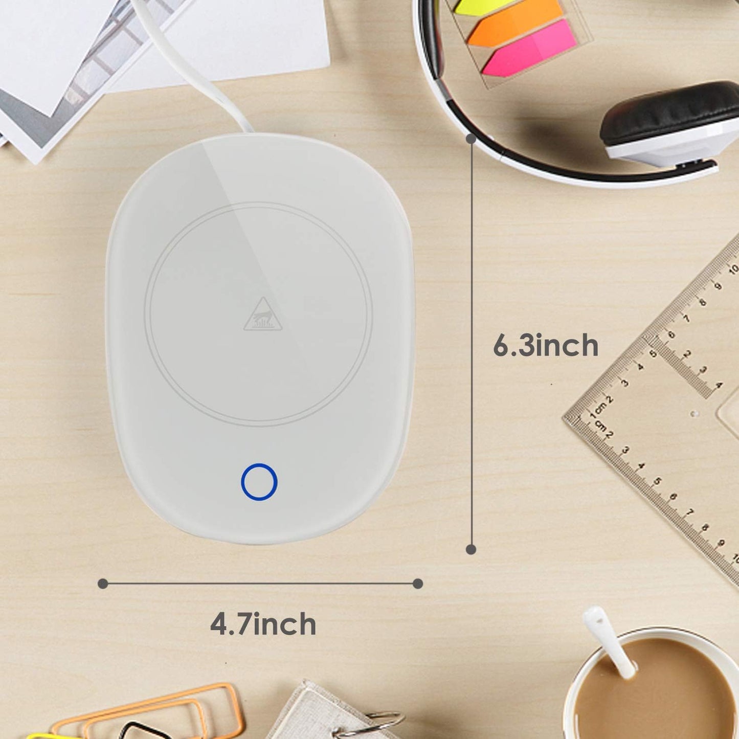 Coffee Mug Warmer for Desk with Auto Shut Off, Coffee Cup Warmer for Desk Office Home, Electric Beverage Warmer Plate for Coffee Tea Milk and Cocoa, White